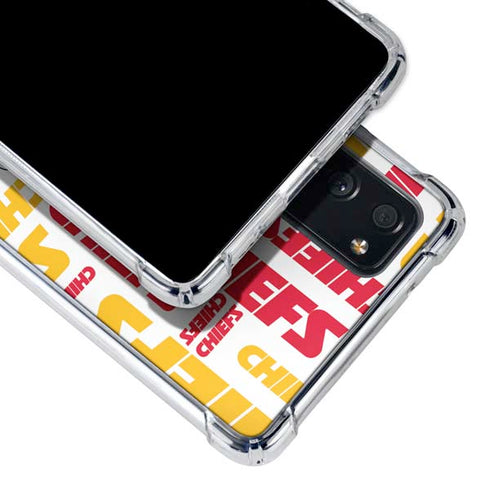 NFL Kansas City Chiefs White Blast Galaxy S20 FE Clear Case